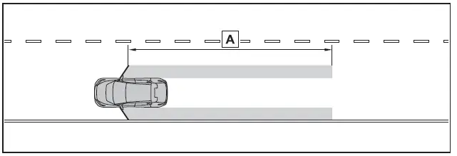 Subaru Solterra Safe Exit Assist detection zone extending rearward from vehicle doors