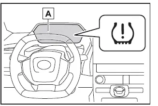 Subaru Solterra tire pressure calibration progress wait message display screen