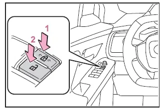 Subaru Solterra interior door lock switch for locking and unlocking all doors