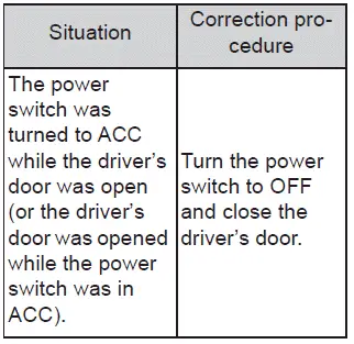 Subaru Solterra interior alarm warning for smart key detection issue