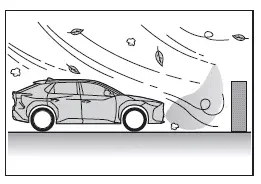 Subaru Solterra parking assist sensor interference and environment limitations illustration