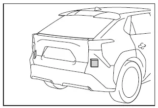 Subaru Solterra rear side radar sensors location and detection coverage