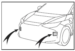 Subaru Solterra front side radar sensor position on bumper