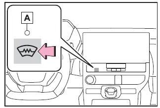 Subaru Solterra windshield wiper de-icer indicator and heating zone illustration