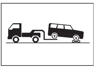 Subaru Solterra towing rear lift with front wheels on dolly positioning diagram