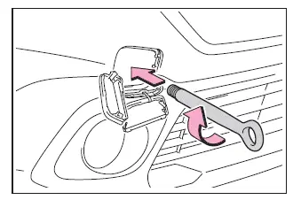 Subaru Solterra installing towing eyelet hand tightening step