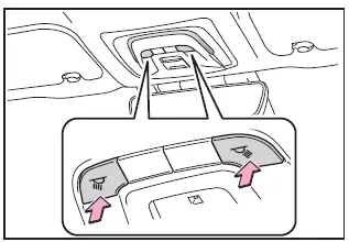 Subaru Solterra personal reading lights control buttons
